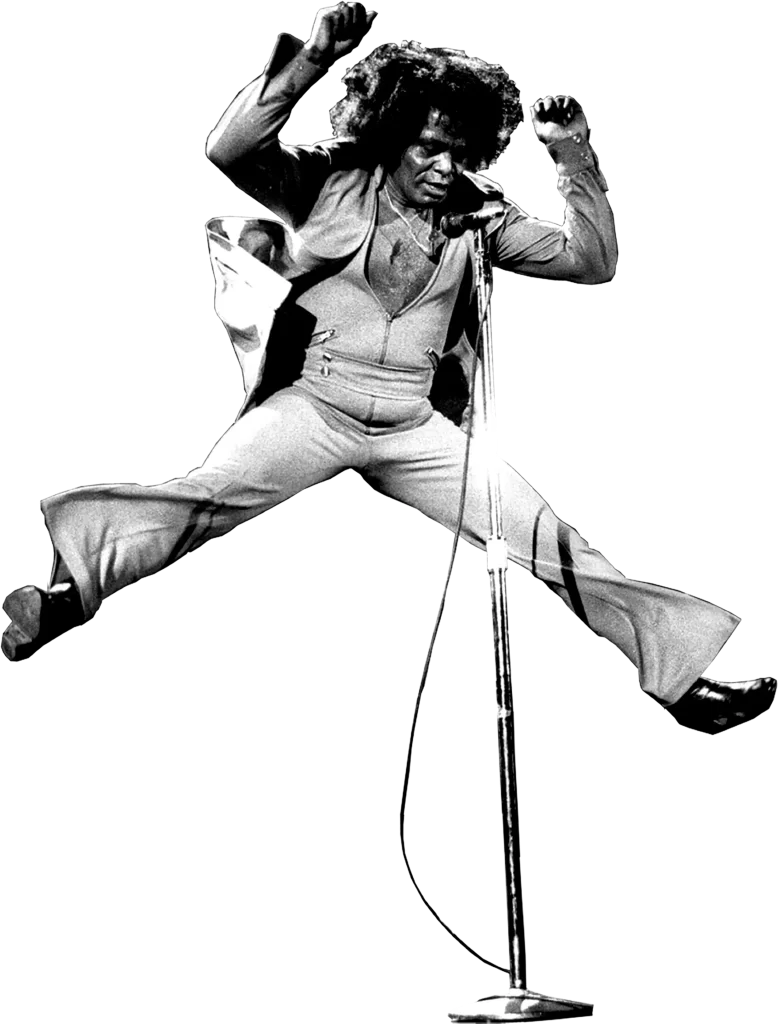 James brown jumping at a funk & soul cocktail bar